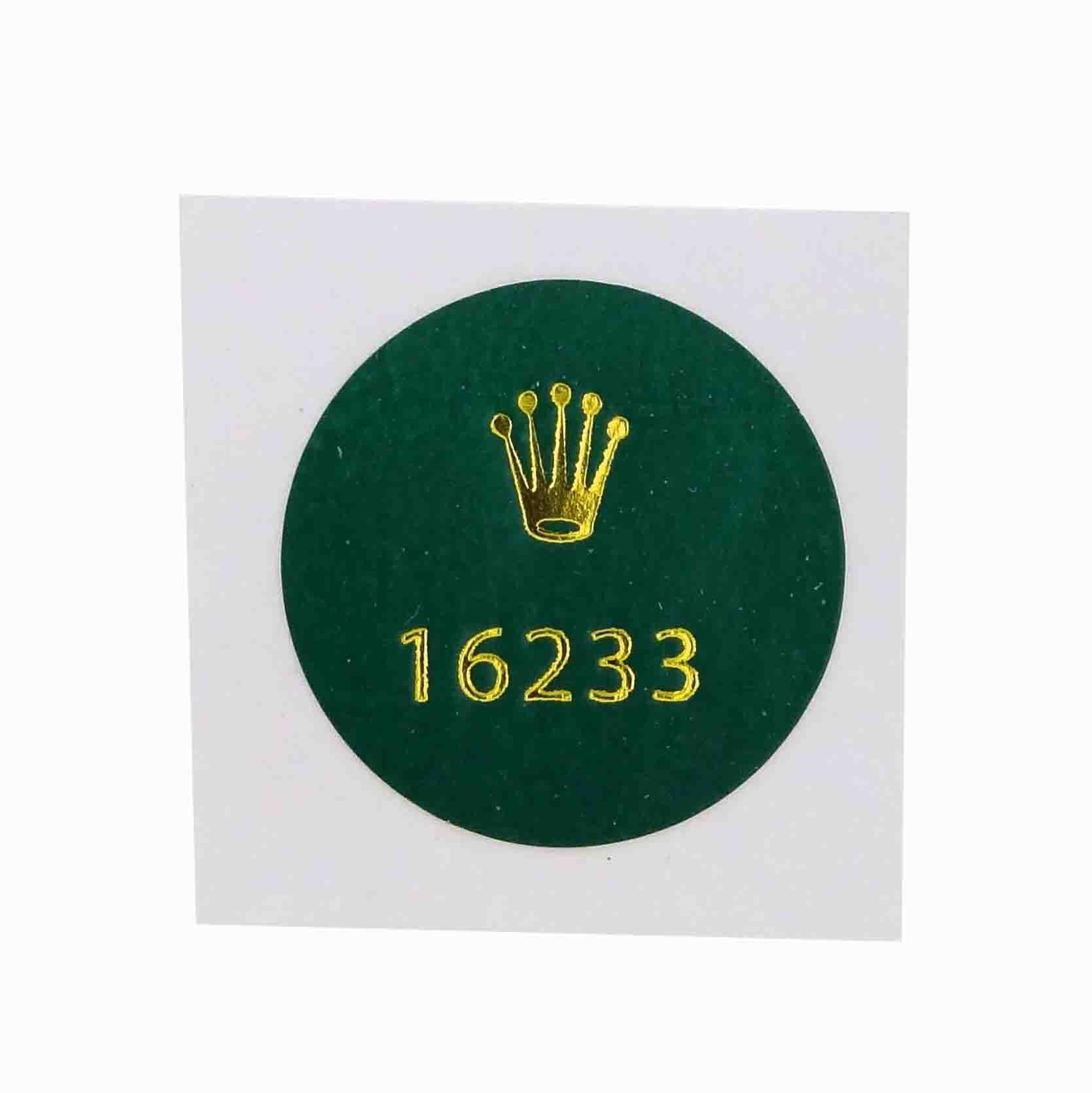rolex green sticker 16233
